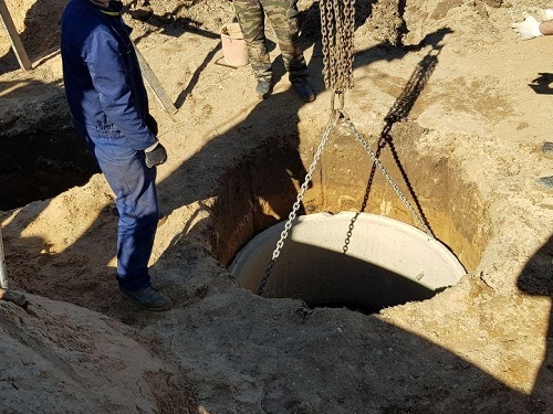 Переливной бетонный септик в Столбцах